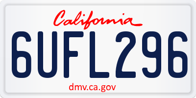 CA license plate 6UFL296