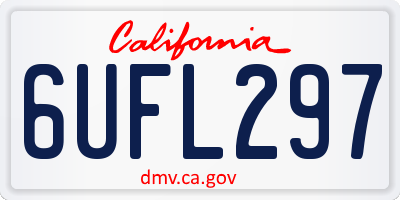 CA license plate 6UFL297