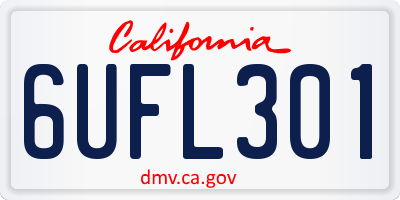 CA license plate 6UFL301