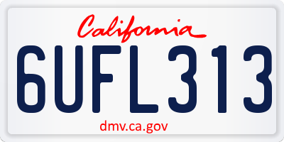 CA license plate 6UFL313