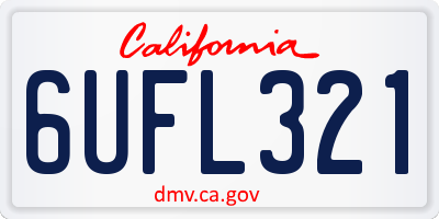 CA license plate 6UFL321