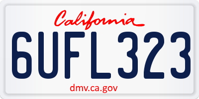 CA license plate 6UFL323