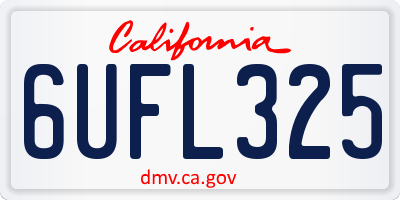 CA license plate 6UFL325