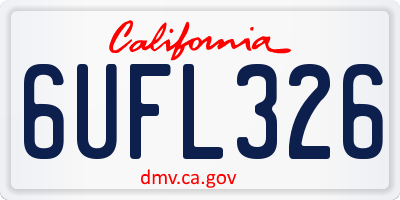 CA license plate 6UFL326
