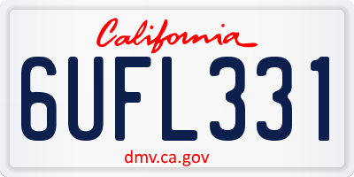CA license plate 6UFL331