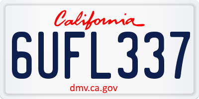 CA license plate 6UFL337