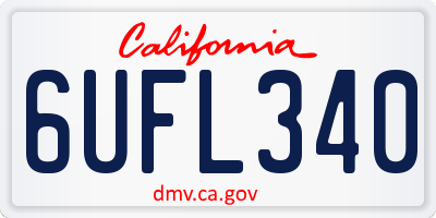CA license plate 6UFL340