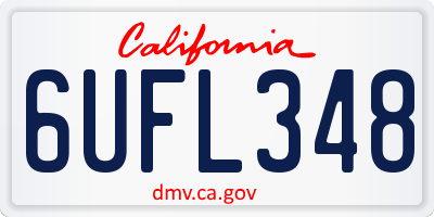 CA license plate 6UFL348