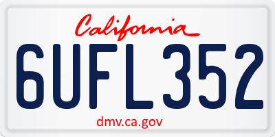 CA license plate 6UFL352