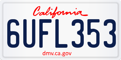 CA license plate 6UFL353