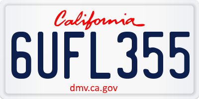 CA license plate 6UFL355