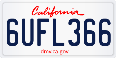CA license plate 6UFL366