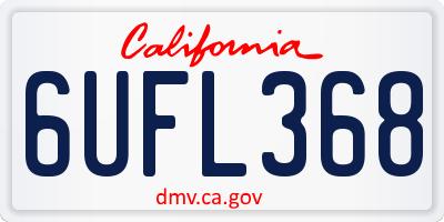CA license plate 6UFL368