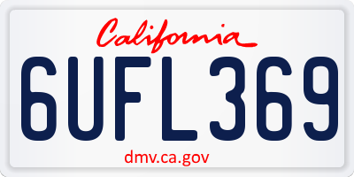 CA license plate 6UFL369