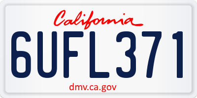 CA license plate 6UFL371