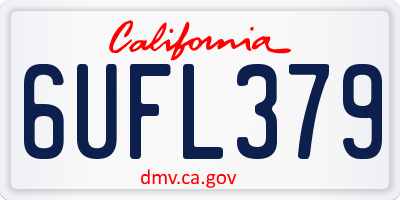 CA license plate 6UFL379