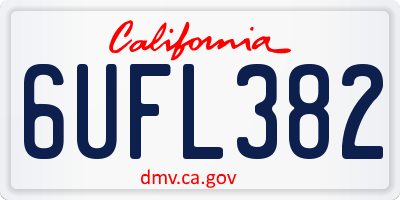 CA license plate 6UFL382