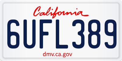 CA license plate 6UFL389