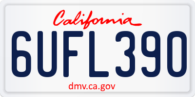 CA license plate 6UFL390