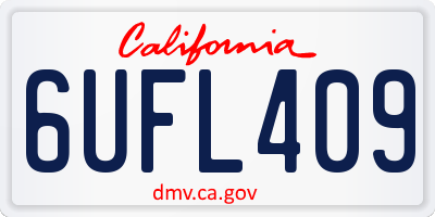 CA license plate 6UFL409