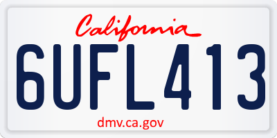 CA license plate 6UFL413