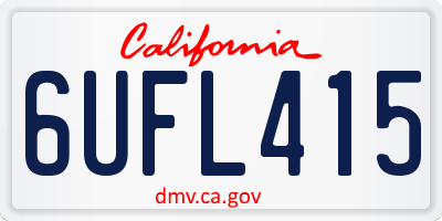 CA license plate 6UFL415
