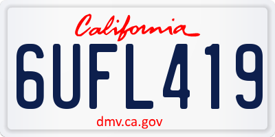 CA license plate 6UFL419