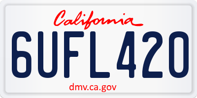 CA license plate 6UFL420
