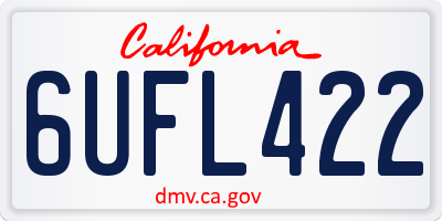 CA license plate 6UFL422