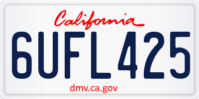 CA license plate 6UFL425