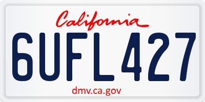 CA license plate 6UFL427