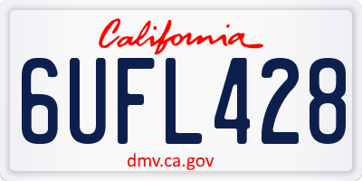 CA license plate 6UFL428