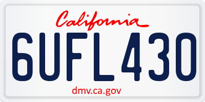 CA license plate 6UFL430