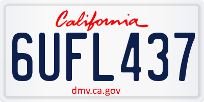 CA license plate 6UFL437