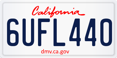 CA license plate 6UFL440