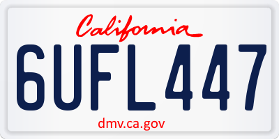 CA license plate 6UFL447