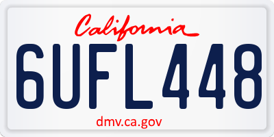 CA license plate 6UFL448