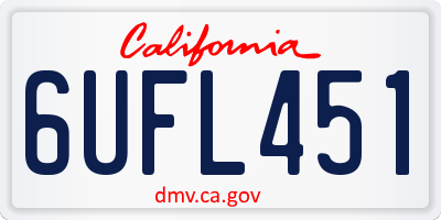 CA license plate 6UFL451