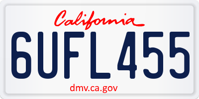 CA license plate 6UFL455