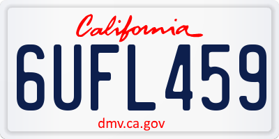 CA license plate 6UFL459