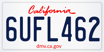 CA license plate 6UFL462