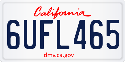 CA license plate 6UFL465