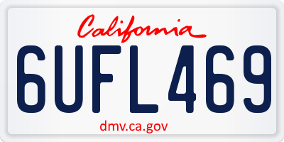 CA license plate 6UFL469