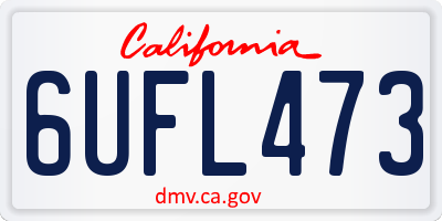 CA license plate 6UFL473