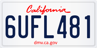 CA license plate 6UFL481