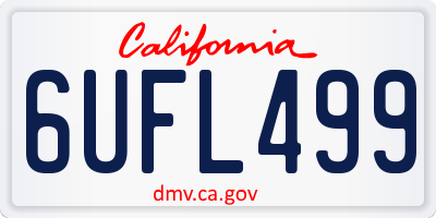 CA license plate 6UFL499