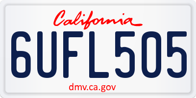 CA license plate 6UFL505