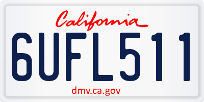 CA license plate 6UFL511