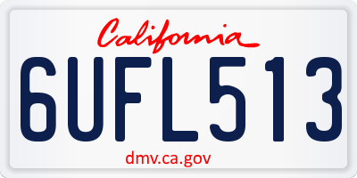 CA license plate 6UFL513