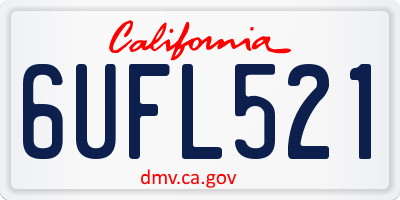CA license plate 6UFL521
